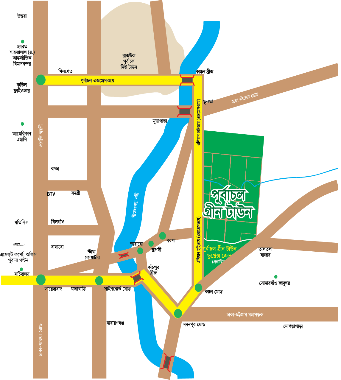 Purbachal Green Town Map